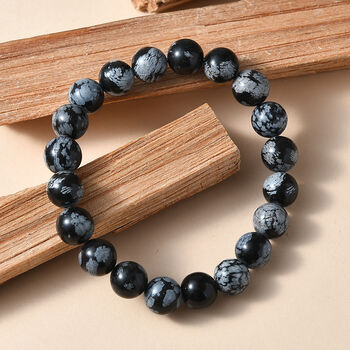 Flexibles Schneeflocken Glasachat Armband - 125 ct.