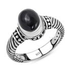Royal Bali - Schwarzer Turmalin Ring 925 Silber (Größe 16.00) ca. 2,32 ct