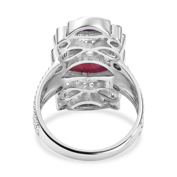 Sajen Silber-Quarz Dublett Himmlischer Rubin, Regenbogen mystischen Quarz Ring 925 Silber rhodiniert (Gr&ouml;&szlig;e 20.00) ca. 4.70 ct image number 5