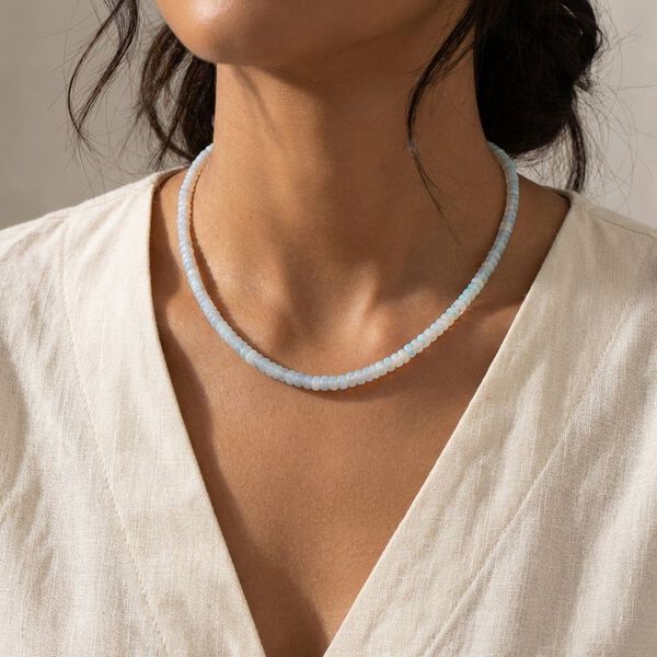 Nat&uuml;rliche, &auml;thiopische Welo Opal 45cm Halskette - 50 ct. image number 3