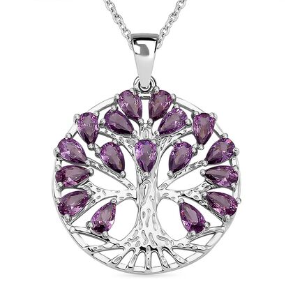 Lila Zirkonia Halskette ca. 50 cm Messing