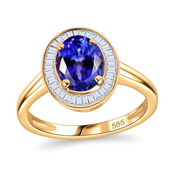 AAA Tansanit und Diamant Ring in 585 Gold - 1,88 ct. image number 6