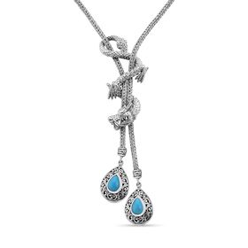Royal Bali Kollektion- Sleeping Beauty Türkis 50cm Drachen Halskette - 2,60 ct.