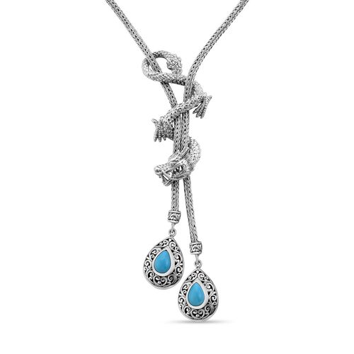 Royal Bali Kollektion- Sleeping Beauty Türkis 50cm Drachen Halskette - 2,60 ct. image number 0