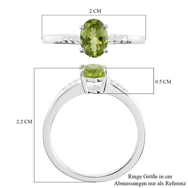 Nat&uuml;rlicher Peridot und Zirkon-Ring, 925 Silber  ca. 0,90 ct image number 7