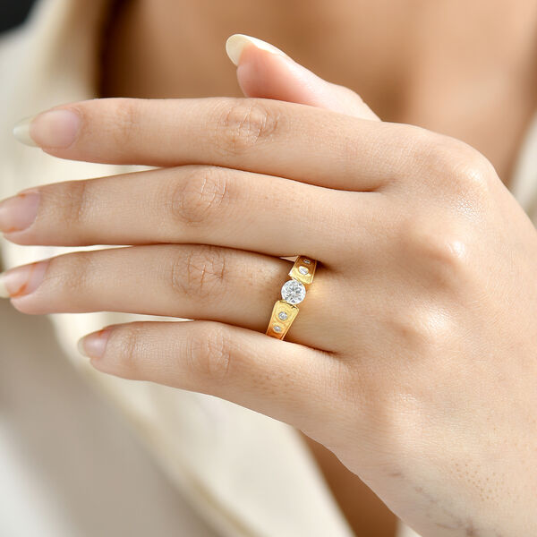 D'Joy Moissanit Ring, 925 Silber 750 vergoldet - 0,59 ct. image number 3