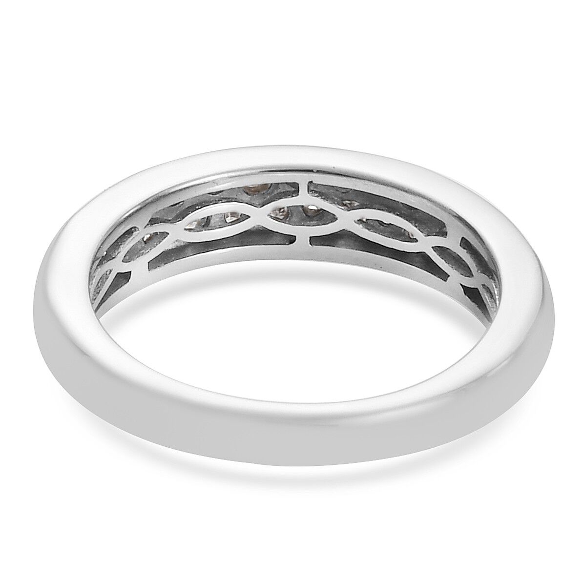 Diamant Band Ring 925 Silber platiniert GroBe 19.00 ca. 0 25 ct