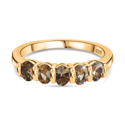AA Natürlicher goldener Tansanit Ring 925 Silber 750 Gelb Vergoldet (Größe 18.00) ca. 0,80 ct image number 0