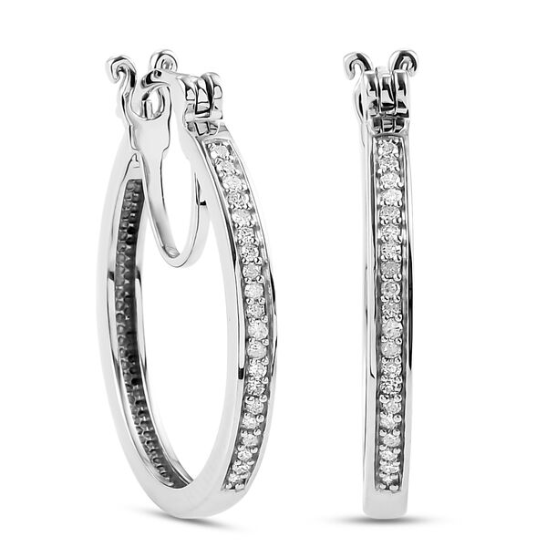 Diamant Creolen in Silber image number 4