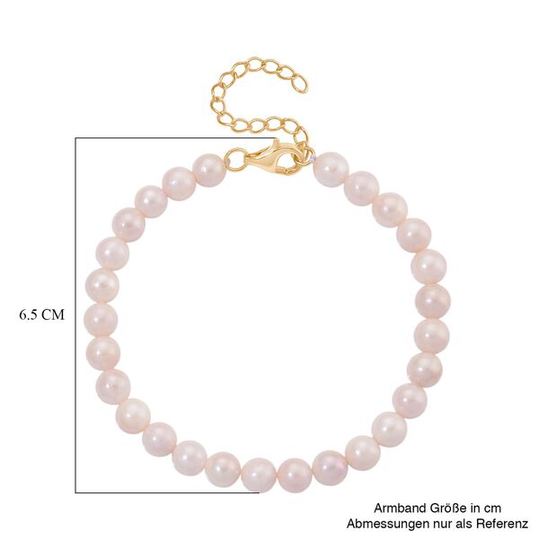 D'Joy Japanisches Akoya Perle 17+5cm Armband, 925 Silber vergoldet image number 5