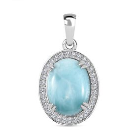 AA Larimar und Zirkon Anhänger - 13,64 ct.