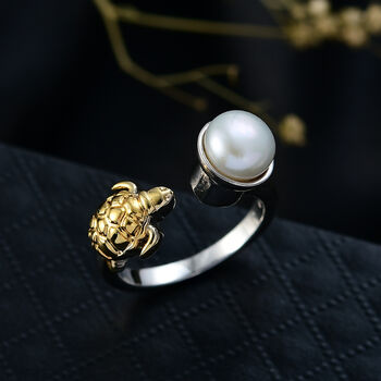 EVER TRUE S&uuml;&szlig;wasser Perle (7.5-8 mm) Ring Nickelfreies Messing Zweifarbige Beschichtung (Gr&ouml;&szlig;e 18.00)