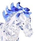 Dekorative Kristallglas-Pferdefigur auf quadratischem Ständer, Größe 12x12x6 cm, Blau image number 4