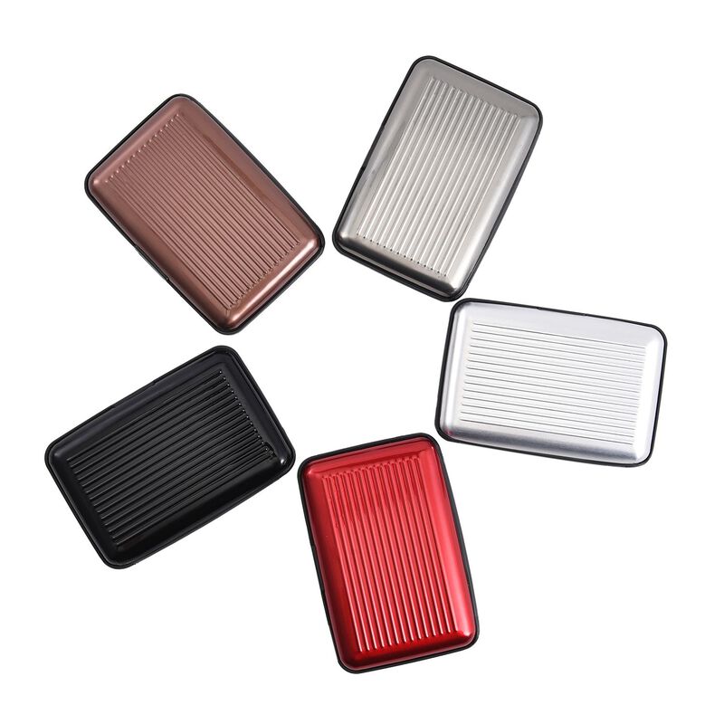 5er-Set RFID-blockierender Kartenhalter; Uni-Farben, Aluminium | SHOPLC