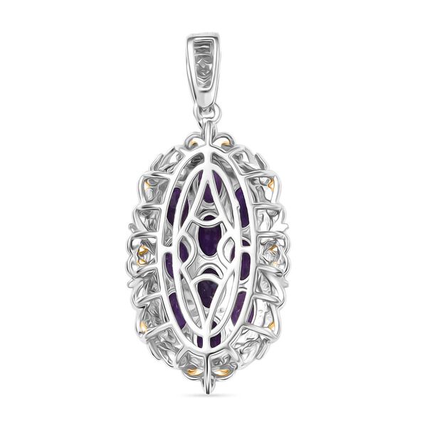 Afrikanischer Amethyst Anhänger Messing ca. 4.82 ct image number 5