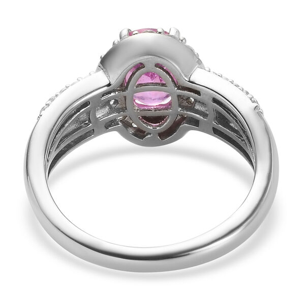 Premium Ilakaka Rosa Saphir und Zirkon-Ring, 925 Silber platiniert, 2,30 ct. image number 6