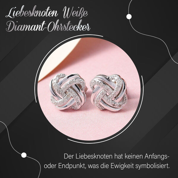 Liebesknoten Wei&szlig;e Diamant-Ohrstecker - 0,20 ct. image number 2