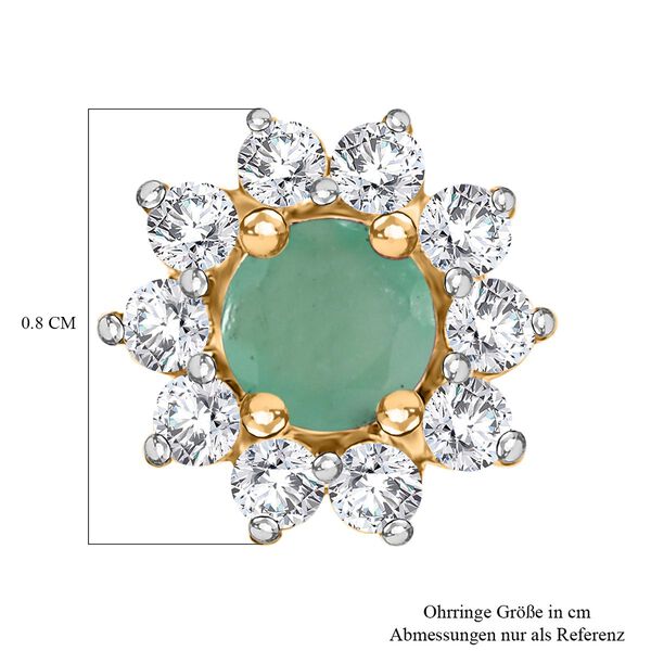 Sambische Smaragd und Zirkon-Ohrstecker - 1,07 ct. image number 6
