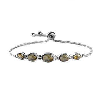 Labradorit Armband, ca. 26.75 cm, Ionenbeschichteter Stahl ca. 5,17 ct