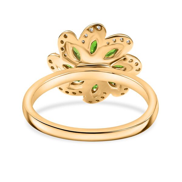 Nat&uuml;rlicher Chromdiopsid Ring 925 Silber vergoldet (Gr&ouml;&szlig;e 20.00) ca. 1,07 ct image number 5