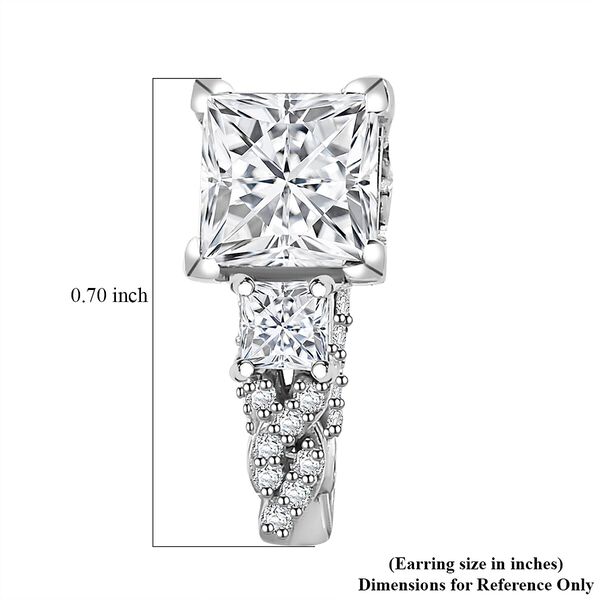Moissanit Ohrringe, 925 Silber rhodiniert - 3,85 ct. image number 4
