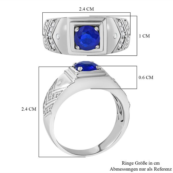 Blauer Spinell und Zirkon-Ring - 1,16 ct. image number 4