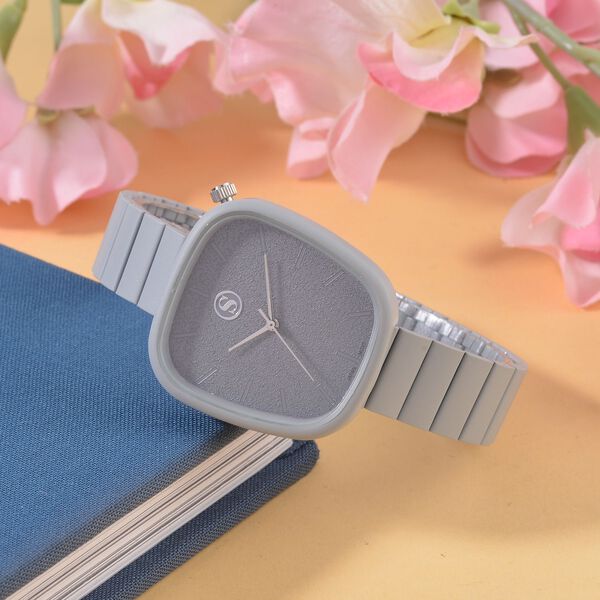 Strada - Japanisches Uhrwerk, Edelstahl-Zifferblatt & Metall-Armband, 23 cm, grau image number 2