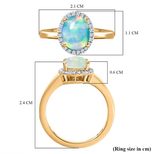 Nat&uuml;rlicher, &auml;thiopischer Welo Opal und Diamant-Ring - 1,23 ct. image number 7
