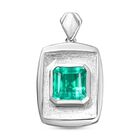 Smaragd-Quarz Triplette Anhänger 925 Silber rhodiniert ca. 3,39 ct.