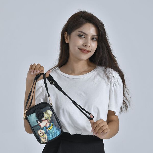 Stilvolle und kompakte Handytasche mit Hundemotiv, Kunstleder, mit Schultergurt, 19x13.5x2cm image number 3