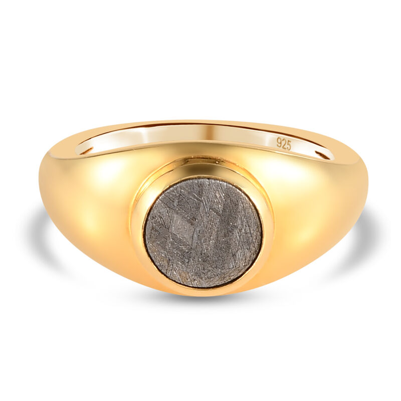 Meteorit Ring 925 Silber vergoldet  ca. 3,32 ct image number 0