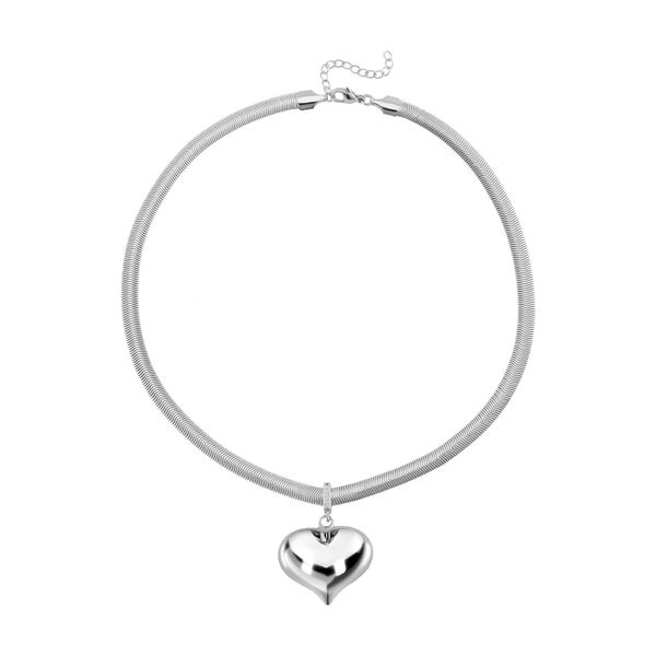 Herz Halskette in Silberton, 45+5 cm image number 3