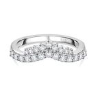 Moissanit Ring 925 Silber platiniert (Gr&ouml;&szlig;e 21.00) ca. 0,57 ct