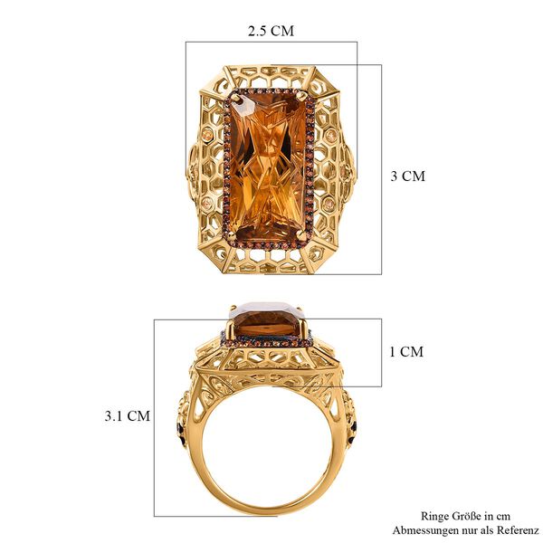 GP Trionfo Kollektion- AA Citrin, champagnerfarbener Zirkon und blauer Saphir-Ring- 12,06 ct. image number 6