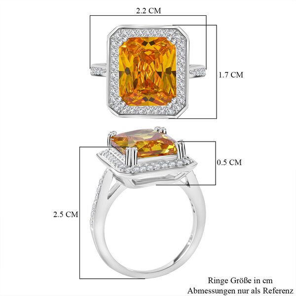 LUSTRO STELLA - Canary Diamond Zirkonia Ring, 925 Silber rhodiniert (Größe 17.00) image number 4