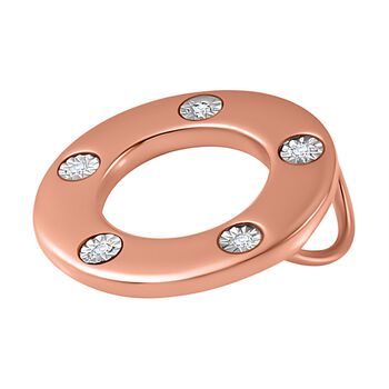 Wei&szlig;er Diamant P Anh&auml;nger 925 Silber Ros&eacute;gold Vermeil ca.