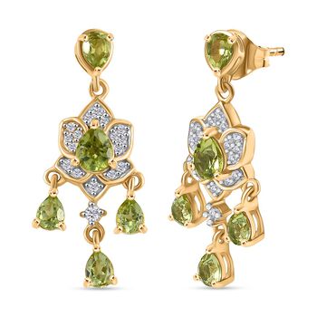 D&rsquo;Joy Peridot und Zirkon Ohrringe - 2,49 ct.