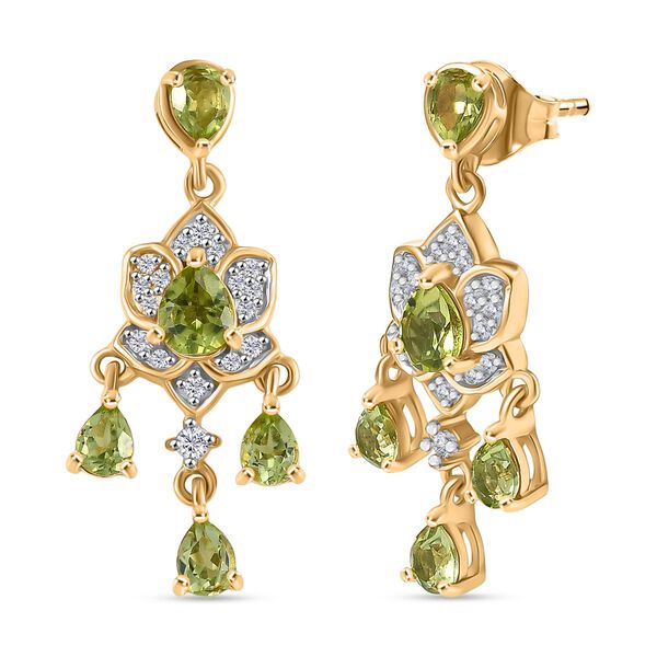 D&rsquo;Joy Peridot und Zirkon Ohrringe - 2,49 ct.