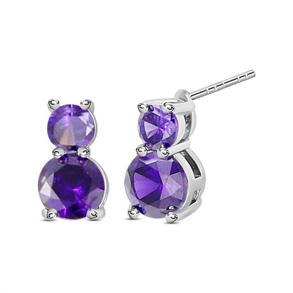 4er-Set Amethyst Zirkonia 19 cm Armband, Anh&auml;nger mit 49,5 cm Kette und Ohrringe - 17,6 Ct. image number 4