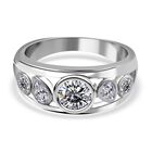 Lustro Stella - weißer Zirkonia Ring, 925 Silber platiniert, (Größe 18.00) ca. 1.96 ct