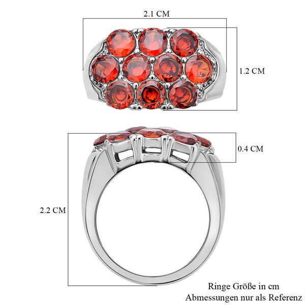 Roter Zirkonia Ring, 316L Edelstahl (Gr&ouml;&szlig;e 16.00) ca. 2.00 ct image number 7