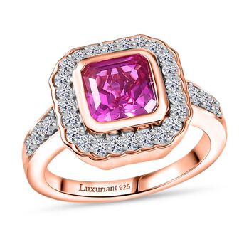 LUXURIANT AAA Labor Rosa Saphir und Labor Diamant Ring - 2,69 ct.