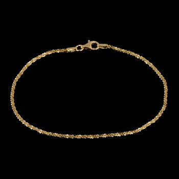 Italienisches Diamantschliff-Armband, ca. 19 cm, 925 Silber Gelbgold-&Uuml;berzug