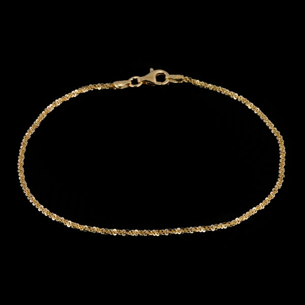 Italienisches Diamantschliff-Armband, ca. 19 cm, 925 Silber Gelbgold-&Uuml;berzug