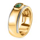 AAA Smaragd Ring, 925 Silber Gelbgold Vermeil, (Größe 21.00) ca. 0.45 ct image number 4
