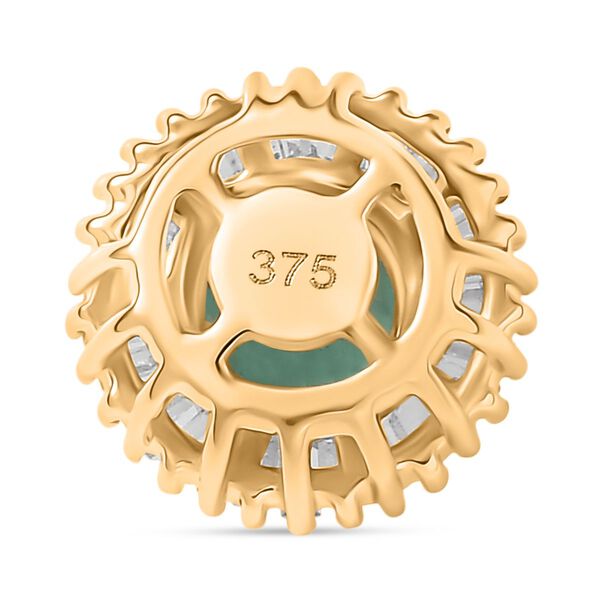 AAA Kagem sambischer Smaragd und Diamant Anh&auml;nger in 375 Gold - 0,62 ct. image number 5