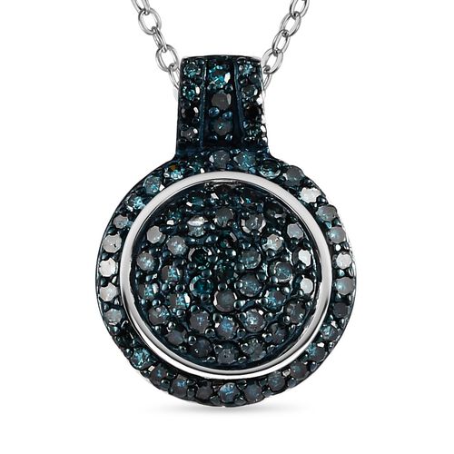 Blauer Diamant Anhänger mit 50cm Kette - 0,75 ct. image number 0