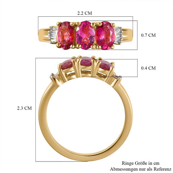 AA Rubellit und weißer Diamant-Ring - 1,34 ct. image number 7