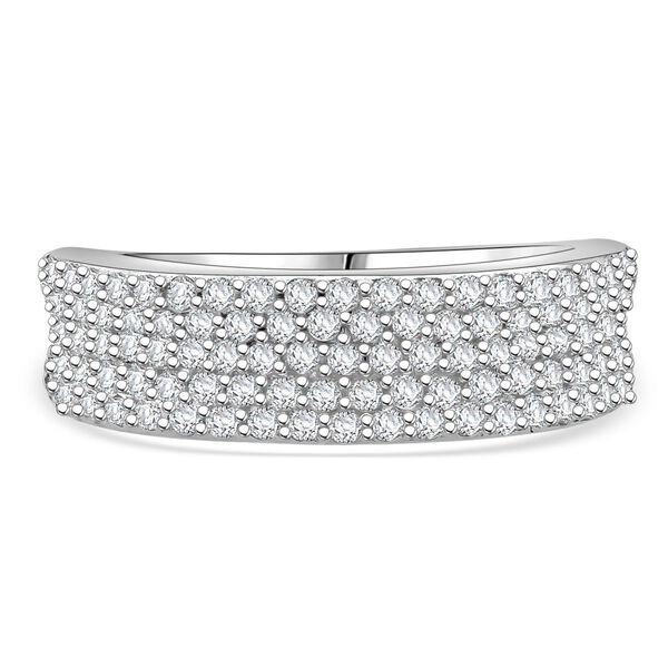 LUSTRO STELLA - Weißer Zirkonia Ring 925 Silber rhodiniert (Größe 18.00) image number 0