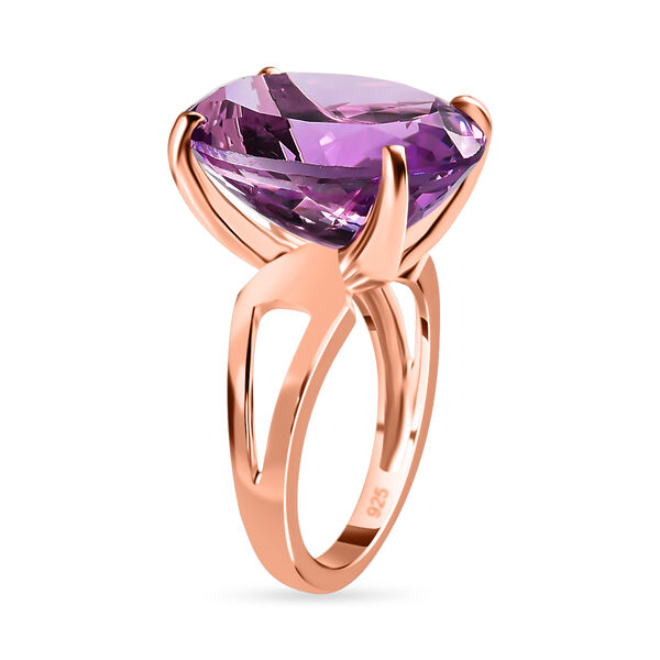 AAA Rose De France Amethyst Ring, 925 Silber rosévergoldet (Größe 19.00) ca. 12.30 ct image number 4